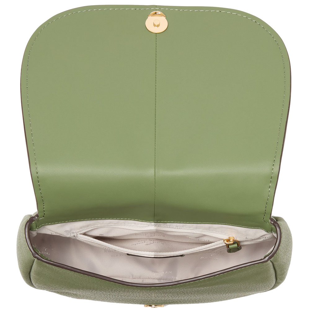 Kate Spade Kayla Pebbled Leather Saddle Bag Cedar Stand # KL025