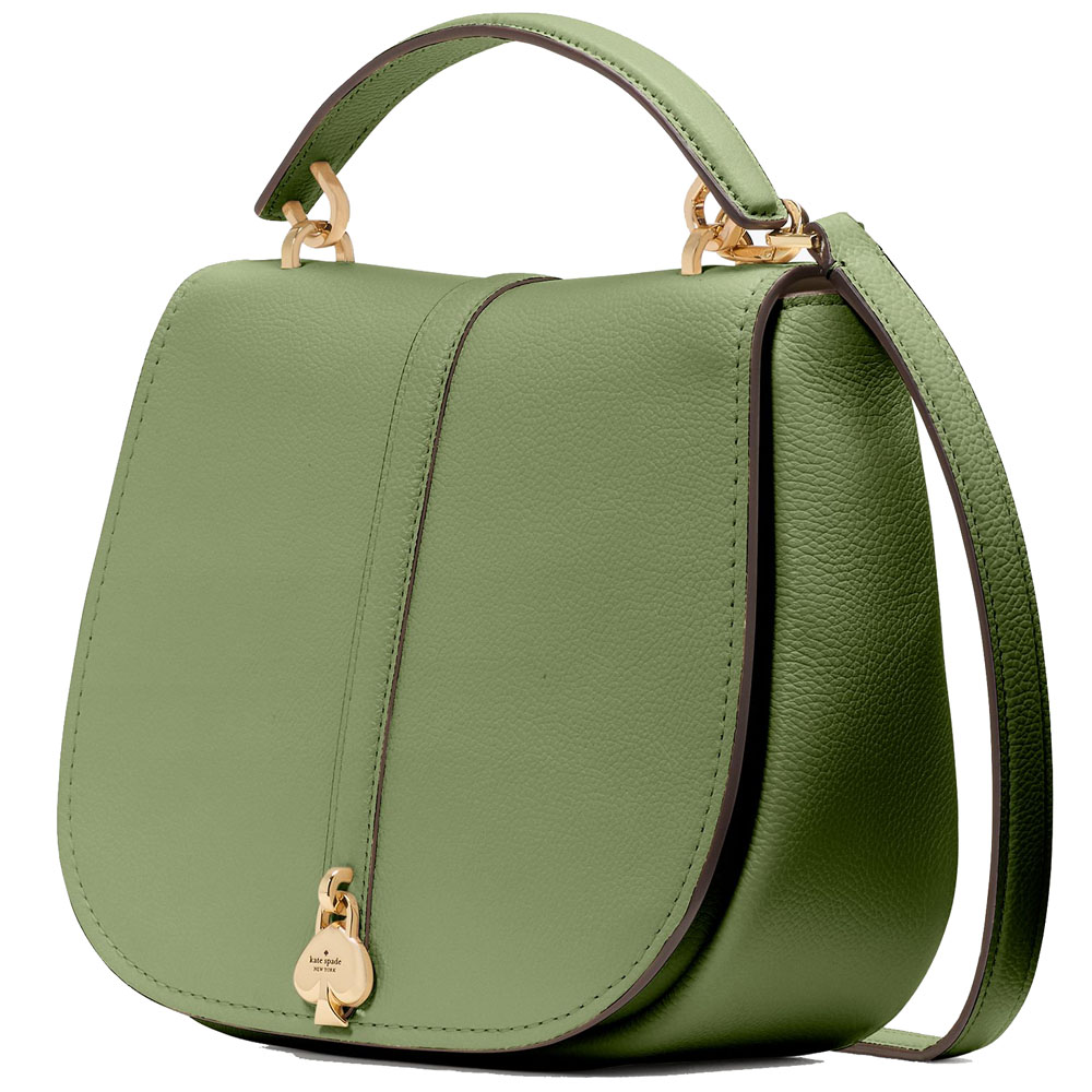 Kate Spade Kayla Pebbled Leather Saddle Bag Cedar Stand # KL025