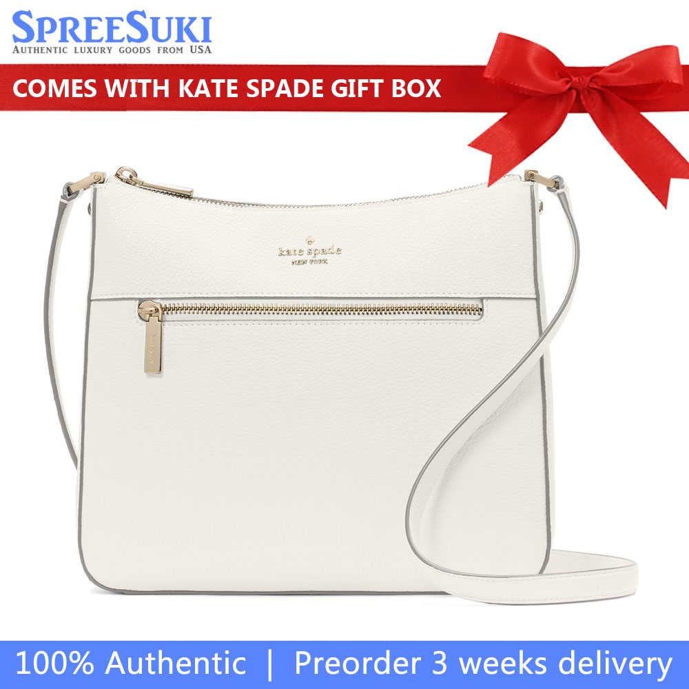 Kate Spade Lena Pebbled Leather Swingpack Crossbody Bag Sling Meringue # KH431