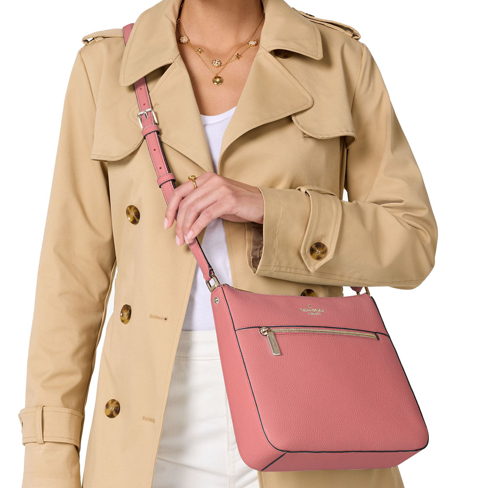 Kate Spade Lena Pebbled Leather Swingpack Crossbody Bag Sling Pomegranate # KH431