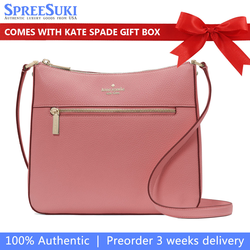 Kate Spade Lena Pebbled Leather Swingpack Crossbody Bag Sling Pomegranate # KH431