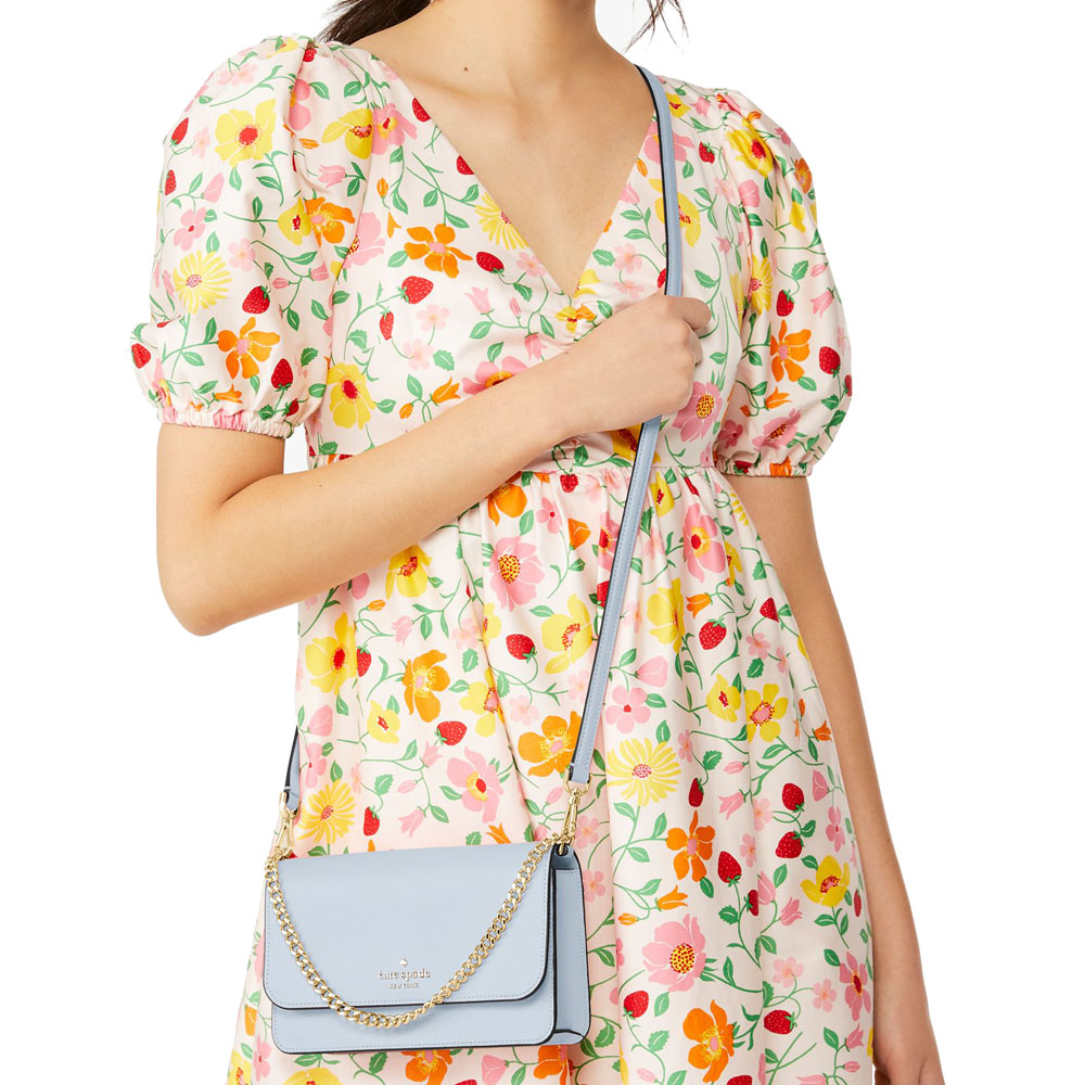 Kate Spade Madison Small Flap Crossbody Bag Sling Watercolor Blue # KC586