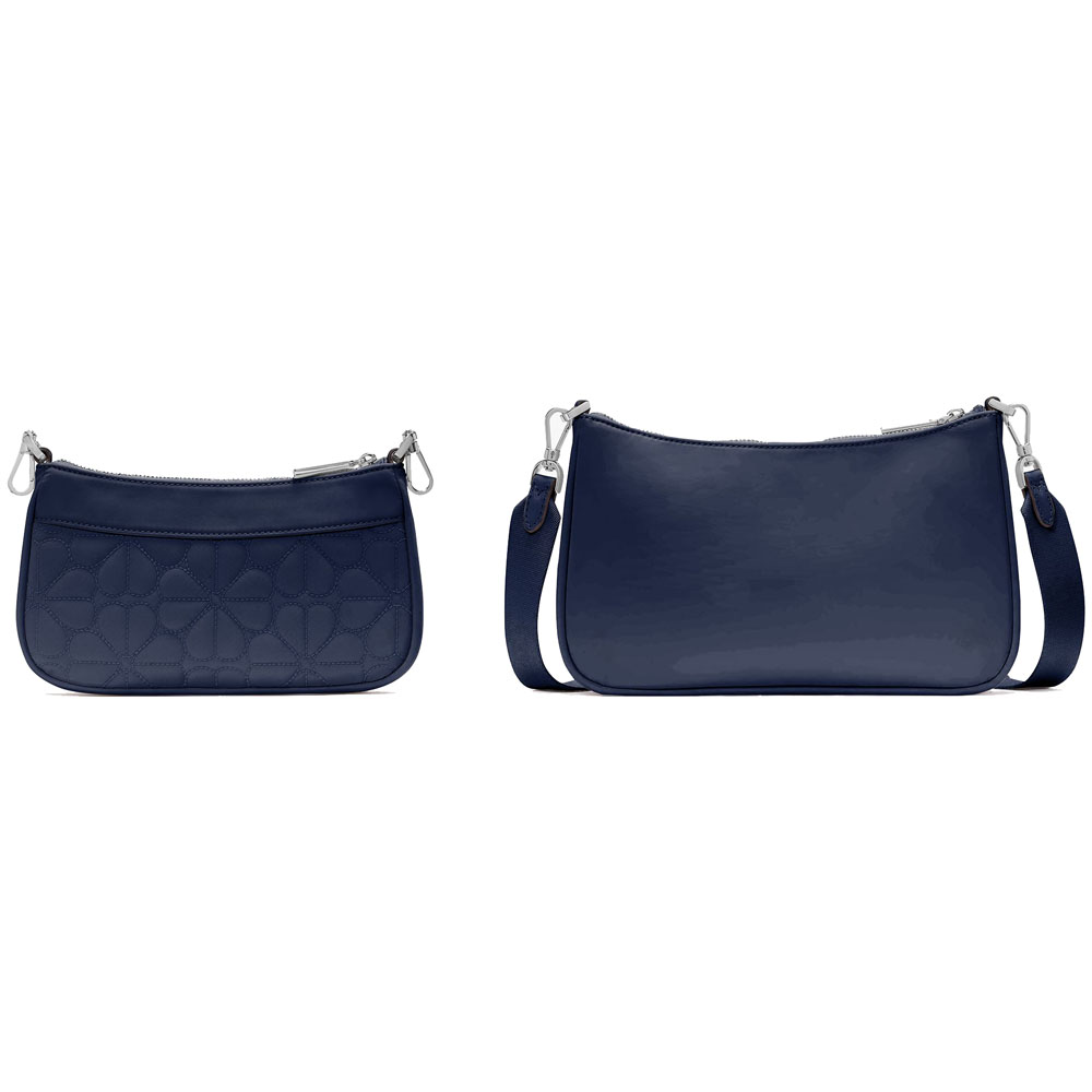Kate Spade Duet Quilted Fabric Small Crossbody Parisian Navy # KK901