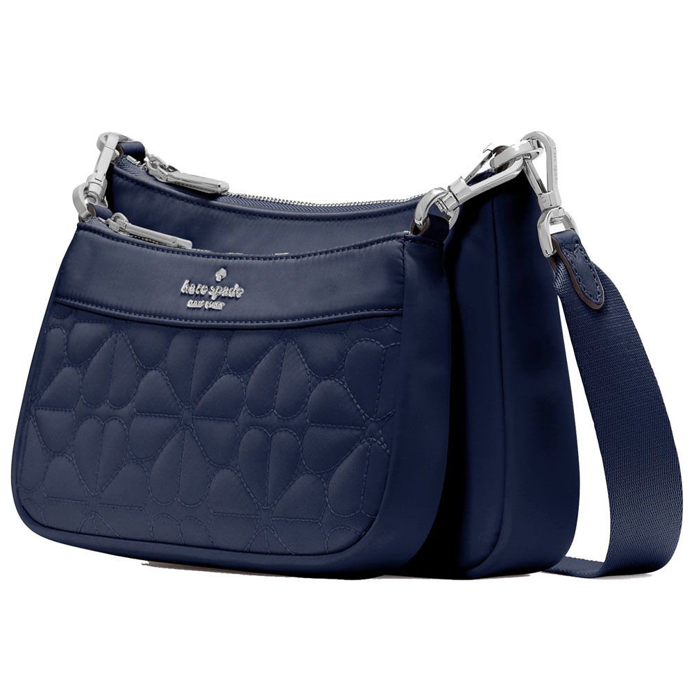 Kate Spade Duet Quilted Fabric Small Crossbody Parisian Navy # KK901