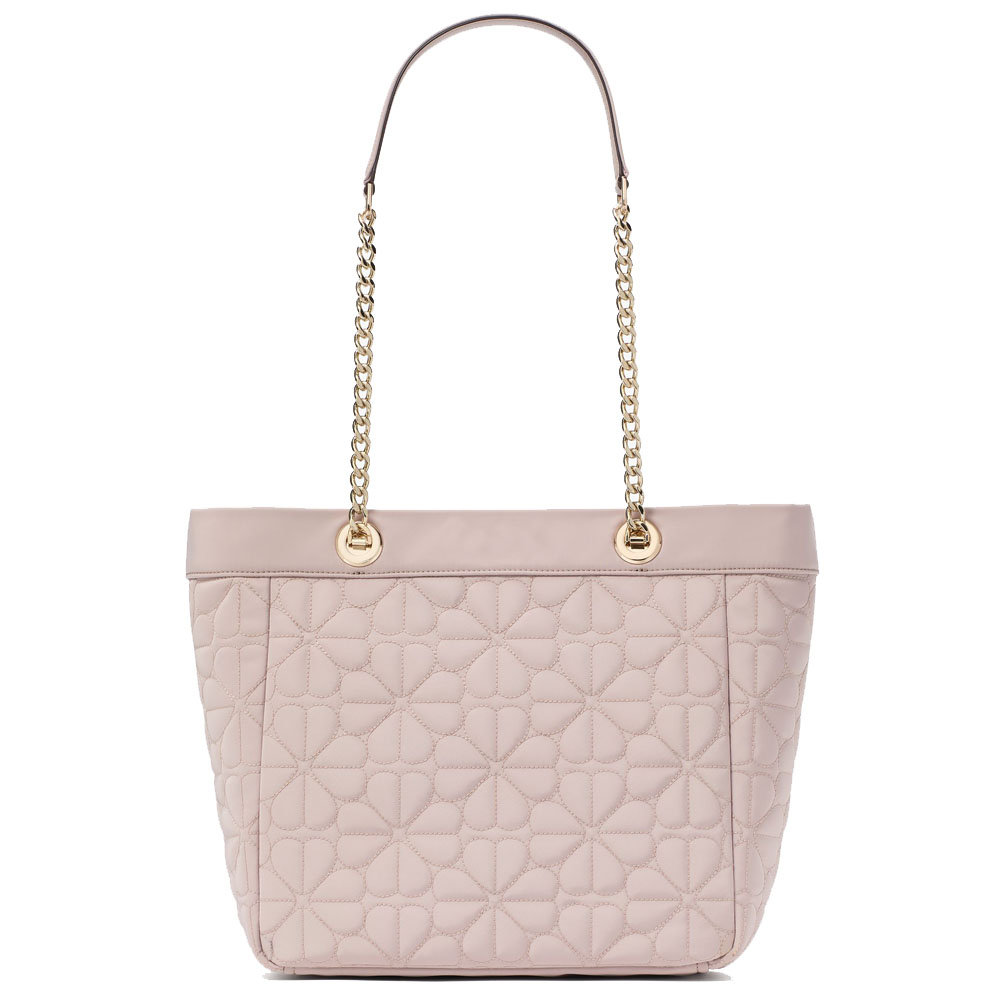 Kate Spade Spade Flower Quilted Medium Tote Cozy Grey # KK156