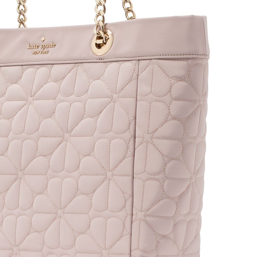 Kate Spade Spade Flower Quilted Medium Tote Cozy Grey # KK156