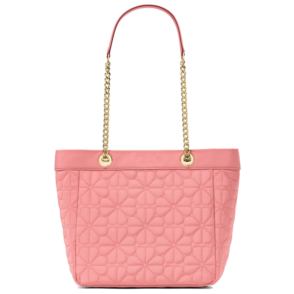 Kate Spade Spade Flower Quilted Medium Tote Terracotta Tile # KK156