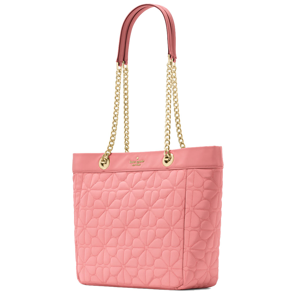Kate Spade Spade Flower Quilted Medium Tote Terracotta Tile # KK156