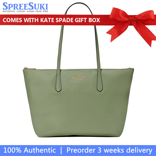 Kate Spade Kitt Nylon Medium Tote Cedar Stand # KC455