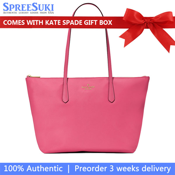 Kate Spade Kitt Nylon Medium Tote Rose Oil # KC455