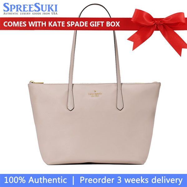 Kate Spade Kitt Nylon Medium Tote Cozy Grey # KC455