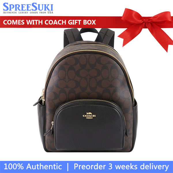 Coach Medium Backpack Court Backpack In Signature Brown Black # 5671