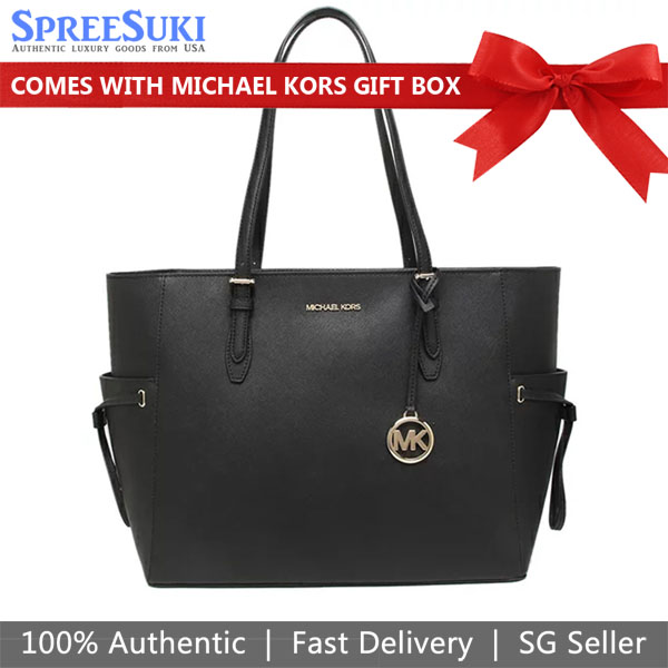Michael Kors Tote Shoulder Bag Gilly Large Saffiano Leather Tote Bag Black # 35S1G2GT7L