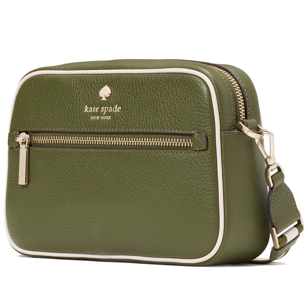 Kate Spade Emma Colorblock Pebbled Leather Large Crossbody Enchanted Green Multi # KK940
