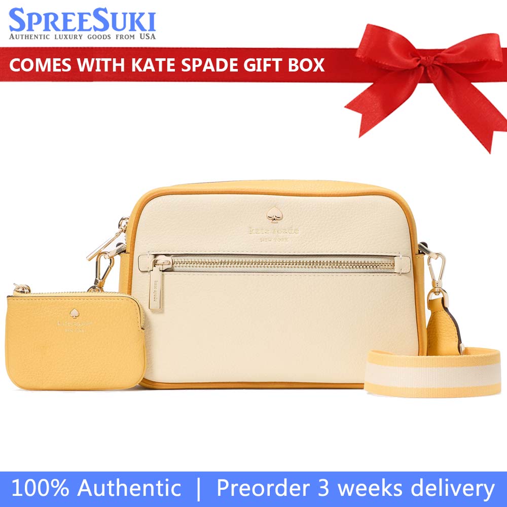 Kate Spade Emma Colorblock Pebbled Leather Large Crossbody Buttermilk Glaze Multi # KK940
