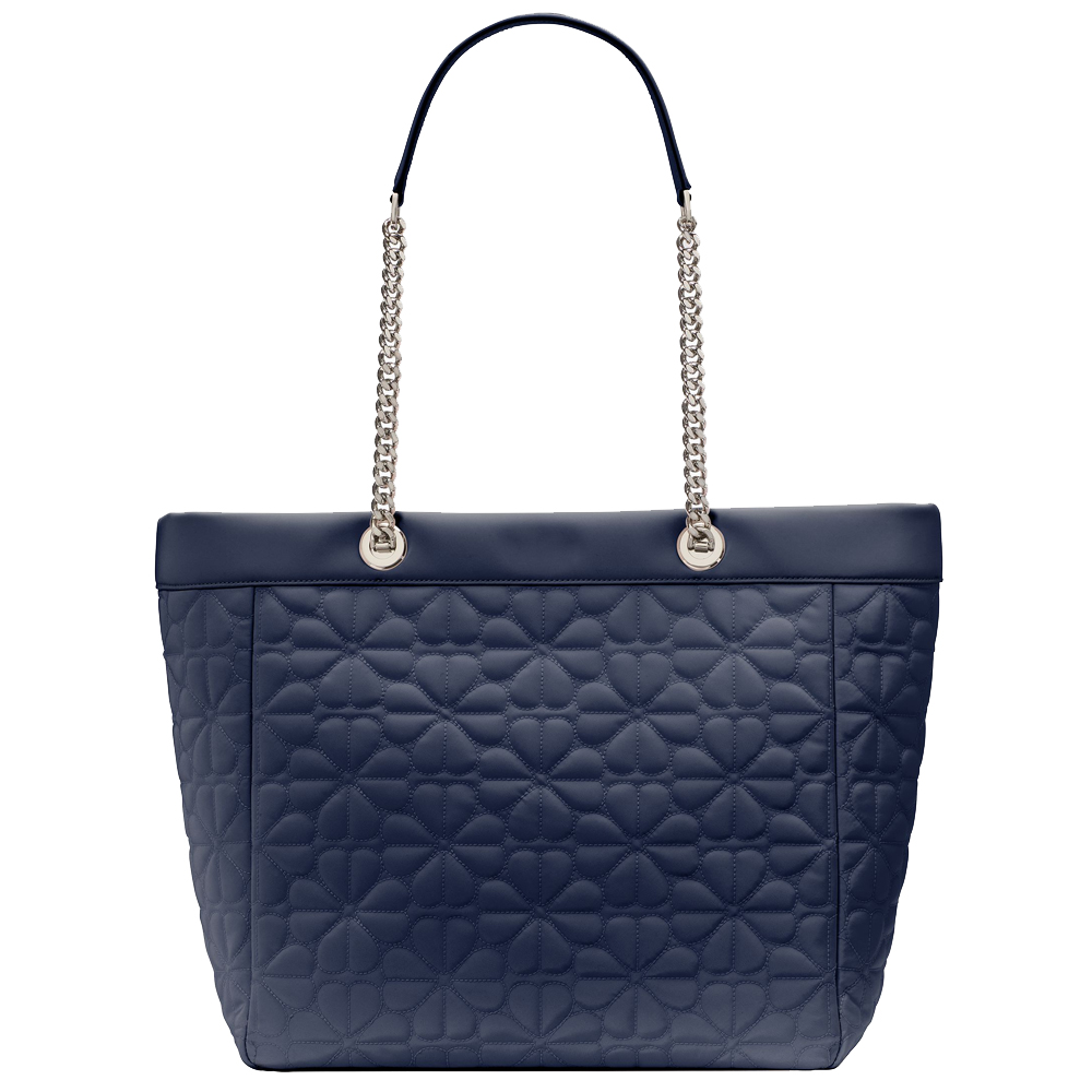 Kate Spade Spade Flower Quilted Nylon Xl Tote Parisian Navy # KK074