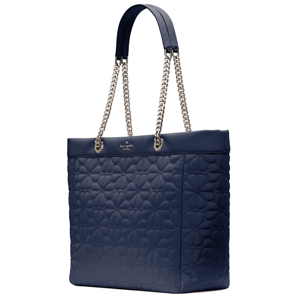 Kate Spade Spade Flower Quilted Nylon Xl Tote Parisian Navy # KK074