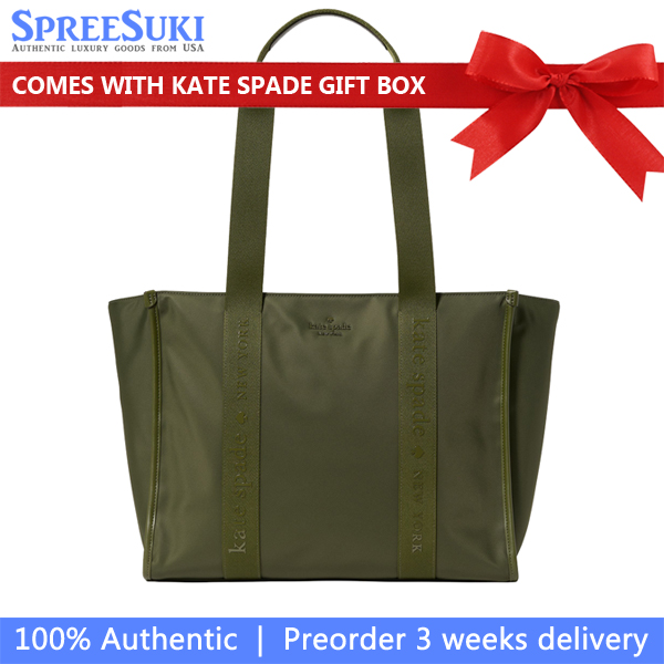 Kate Spade Kip Nylon Large Tote Enchanted Green # KL934