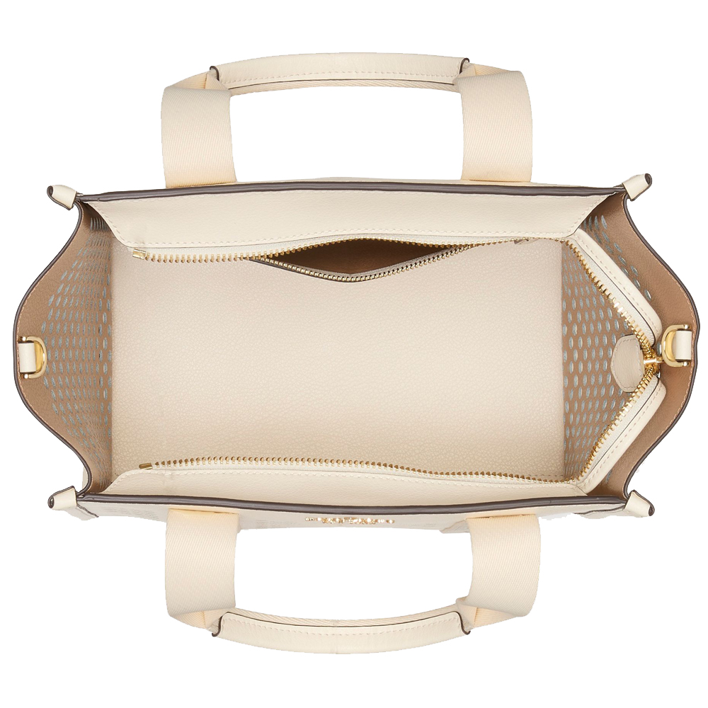 Kate Spade Kip Perforated Leather Small Tote Meringue # KL055