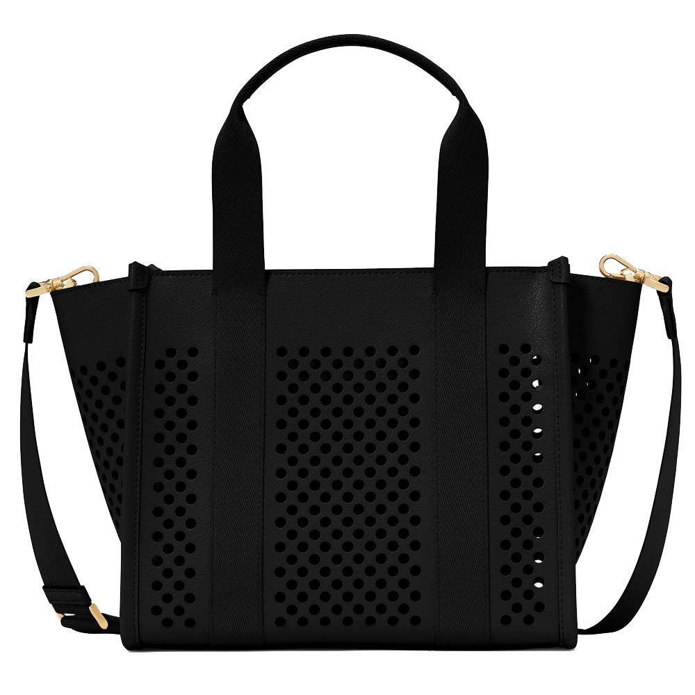 Kate Spade Kip Perforated Leather Small Tote Black # KL055