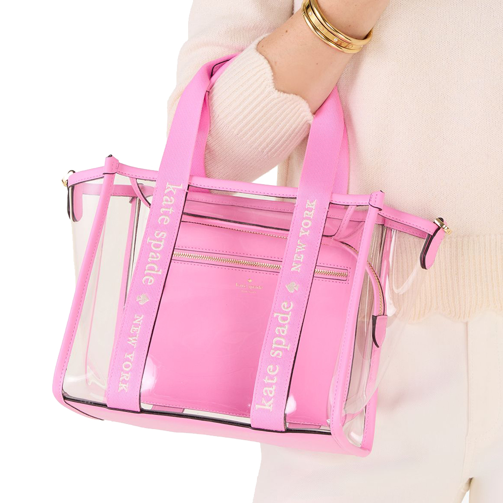 Kate Spade Kip Clear Small Tote Surf Pink # KL064