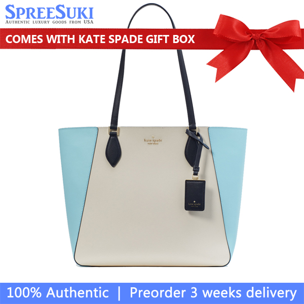 Kate Spade Poppy Colorblock Large Tote Blazer Blue Multi # KG757