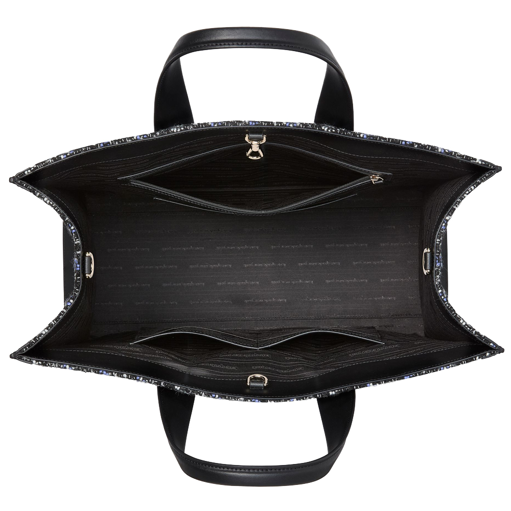 Kate Spade Manhattan Plaid Tweed Large Tote Black Multi # KI580