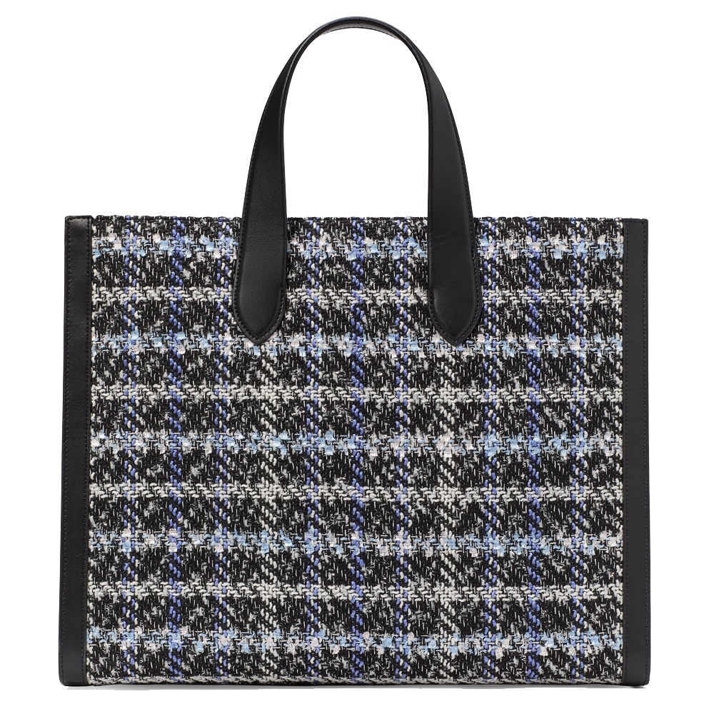 Kate Spade Manhattan Plaid Tweed Large Tote Black Multi # KI580