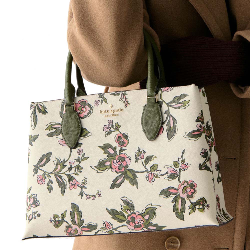 Kate Spade Rae Floral Medium Satchel Meringue Multi # KL948