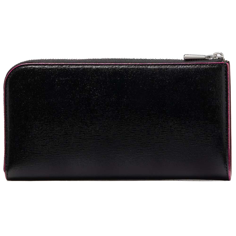 Kate Spade Devin Glitter Edged Zip-Around Continental Wallet Black Multi # KI625