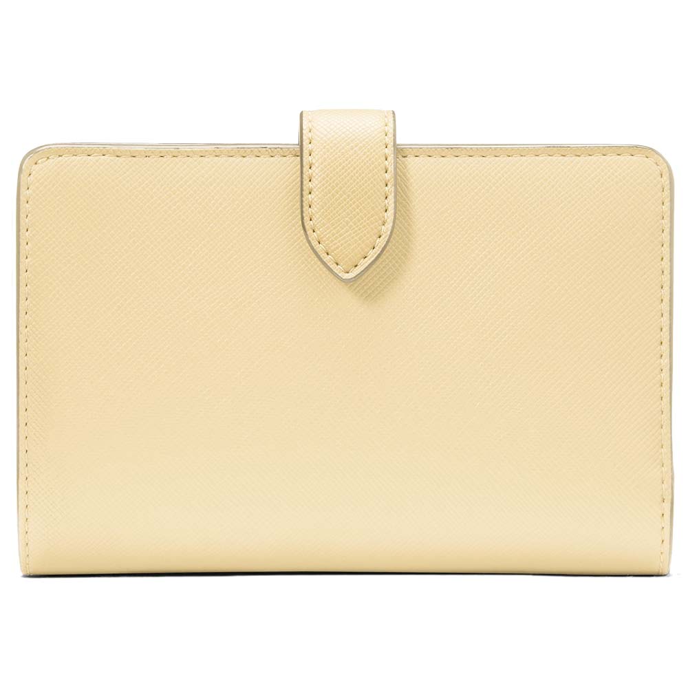 Kate Spade Medium Wallet Schuyler Saffiano Medium Compact Bifold Wallet Butter # KG676