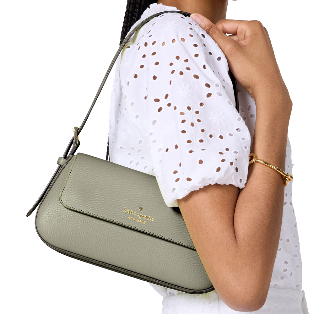 Kate Spade Madison Saffiano Leather Small Flap Shoulder Bag Dusky Pine # KK952