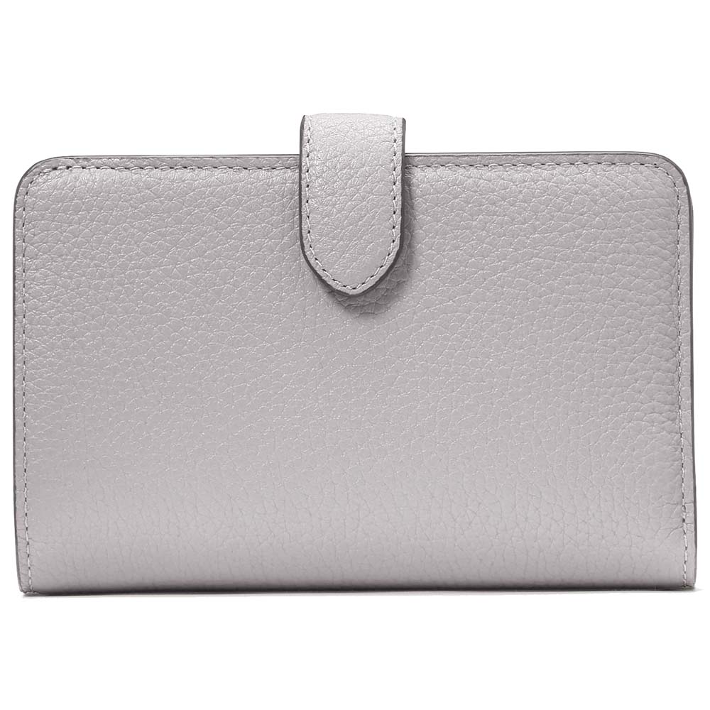 Kate Spade Medium Wallet Lena Pebbled Leather Medium Compact Bifold Wallet Mountain Grey # KH787