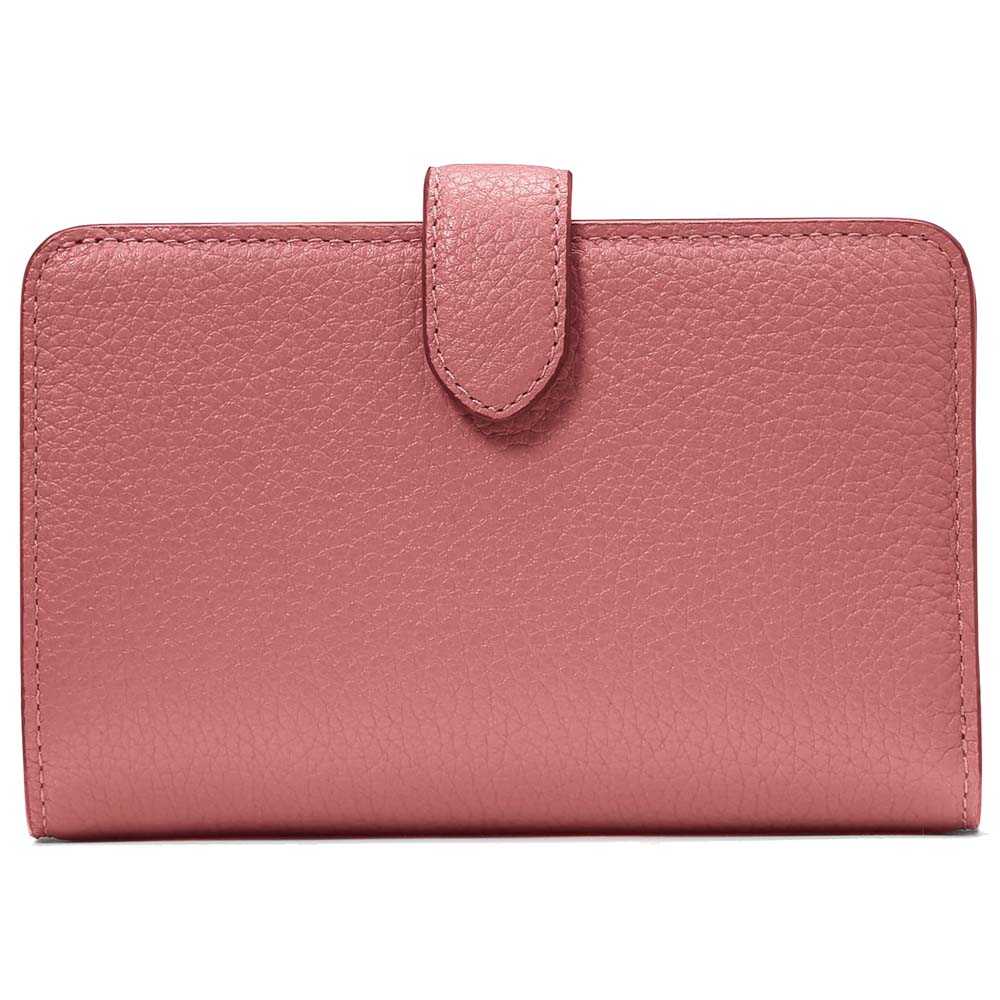 Kate Spade Medium Wallet Lena Pebbled Leather Medium Compact Bifold Wallet Pomegranate # KH787