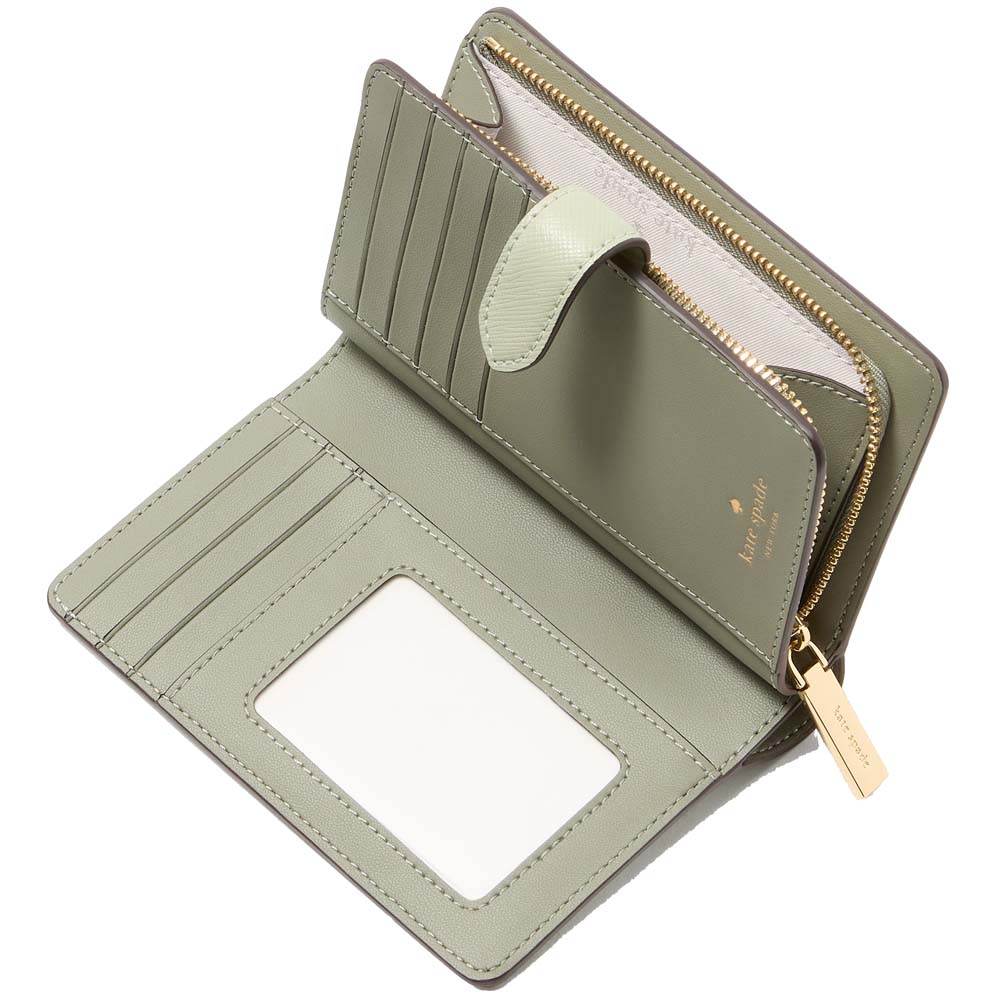 Kate Spade Medium Wallet Madison Medium Compact Bifold Wallet Sage Bundle Multi # KC511
