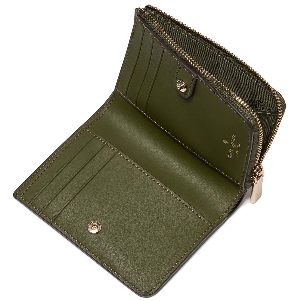 Kate Spade Lena Small L Zip Wallet Enchanted Green # KL842