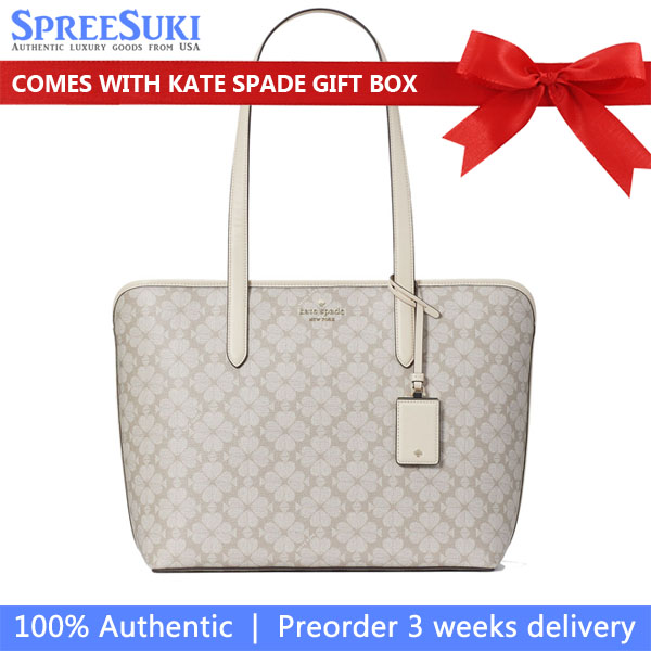 Kate Spade Spade Flower Tote Dark Mushroom Cap Multi # KG086