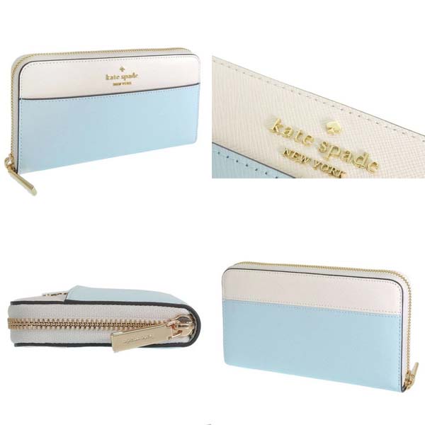 Kate Spade Madison Colorblock Saffiano Large Continental Wallet Crisp Sky # KI365