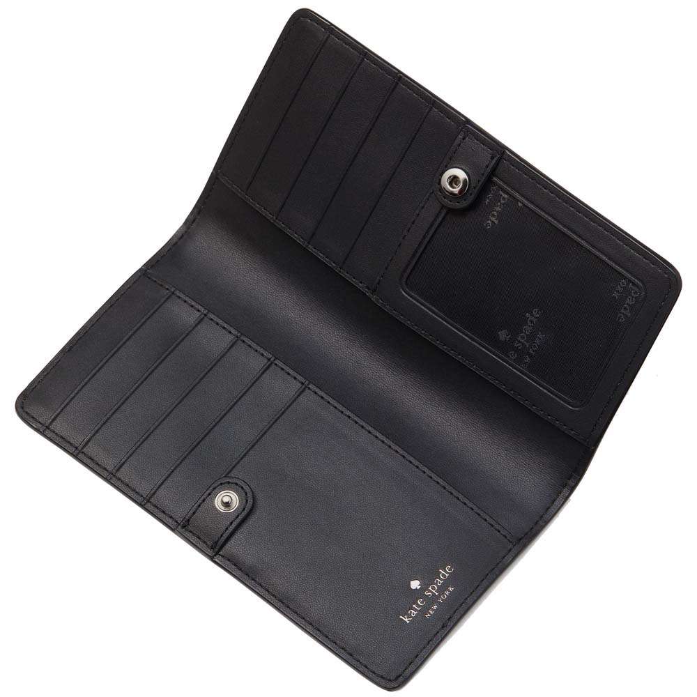 Kate Spade Long Wallet Madison Colorblock Large Slim Bifold Toasted Hazelnut Beige Nude Black # KI367