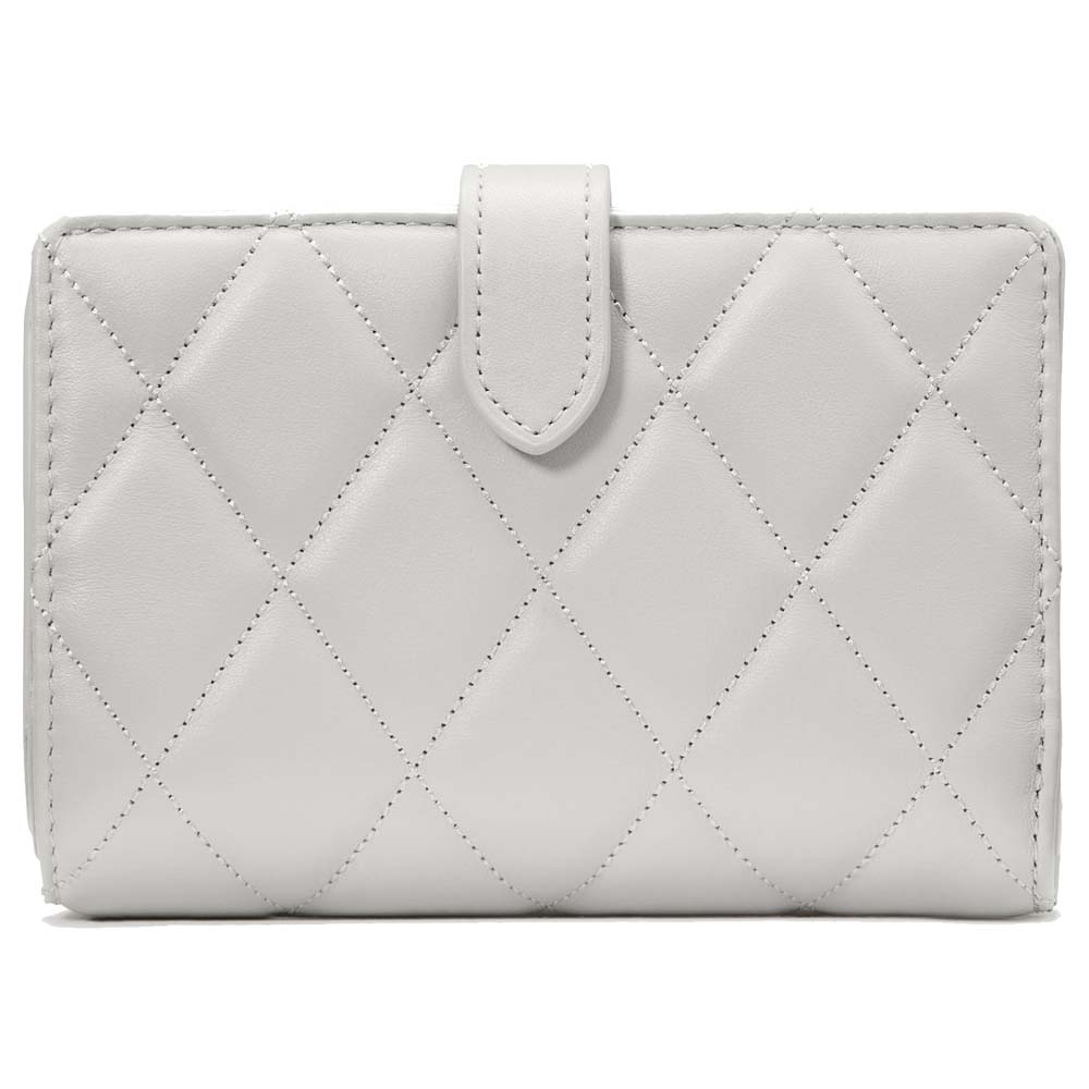Kate Spade Carey Smooth Quilted Medium Compact Bifold Stone Path # KG424