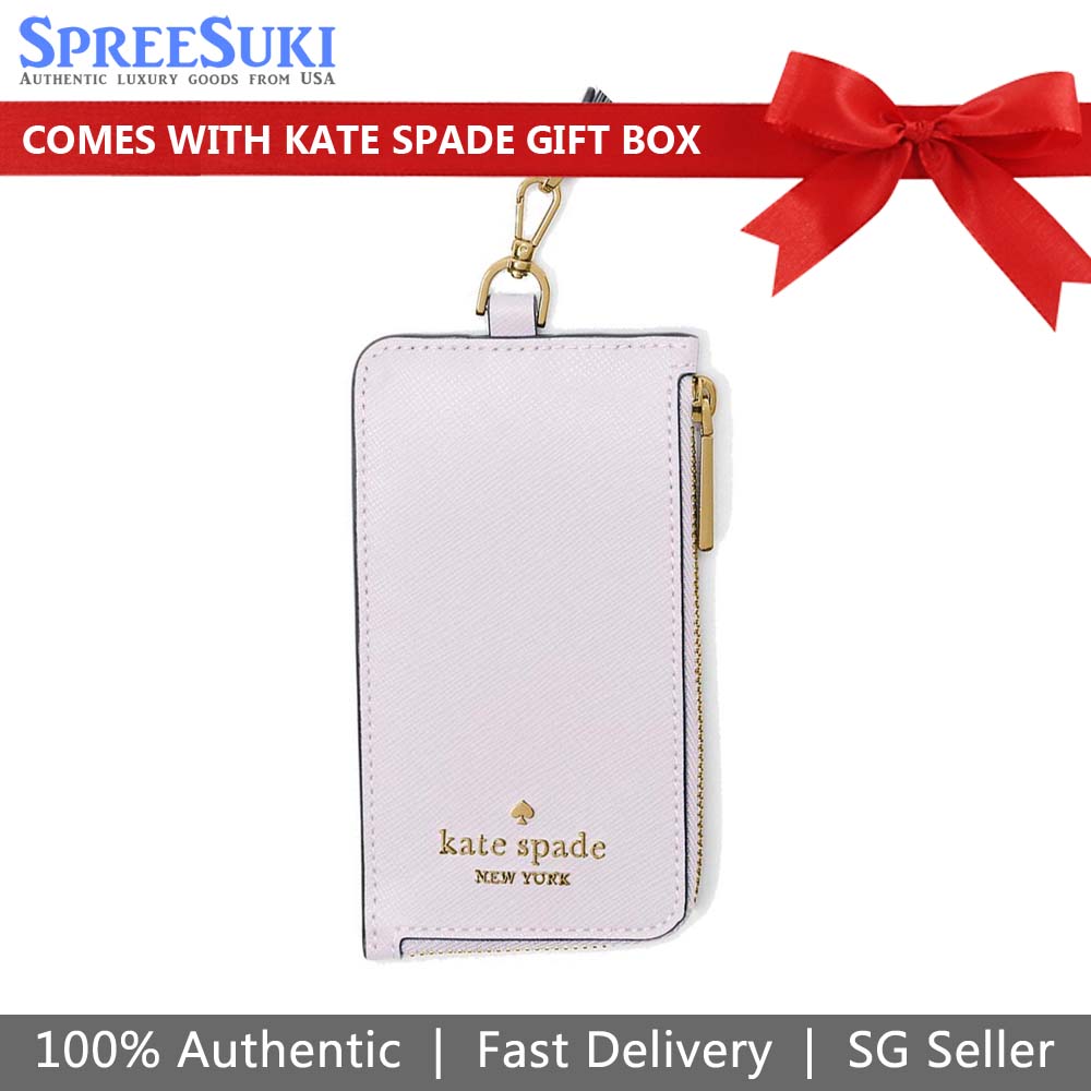 Kate Spade Madison Card Case Lanyard Pale Amethyst # KC573