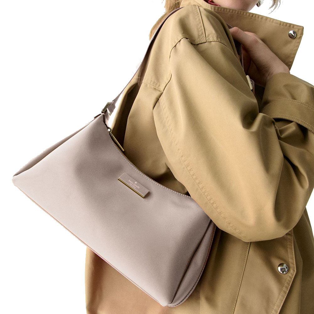 Kate Spade Carter Nylon Small Shoulder Bag Cozy Grey # KL967