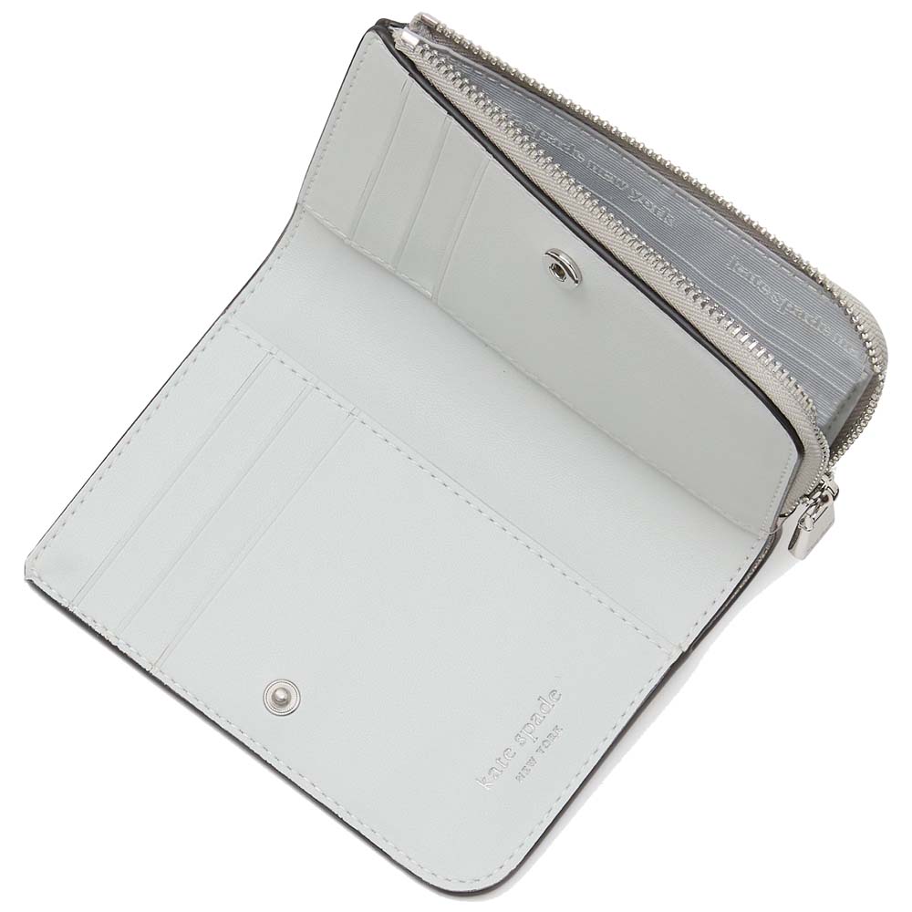 Kate Spade Ava Metallic Zip Bifold Wallet Silver Multi # KI592