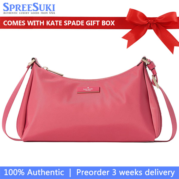 Kate Spade Carter Nylon Small Shoulder Bag Rose Oil # KL967