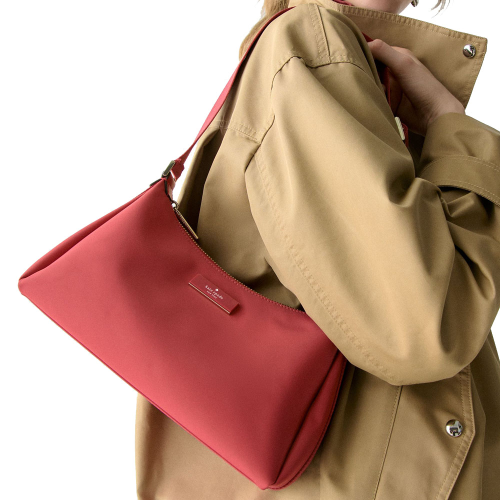 Kate Spade Carter Nylon Small Shoulder Bag Rose Oil # KL967