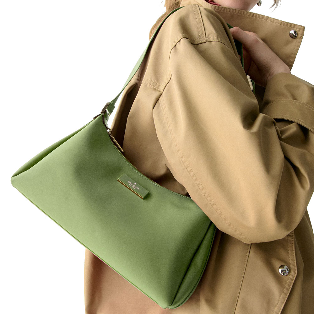 Kate Spade Carter Nylon Small Shoulder Bag Cedar Stand # KL967