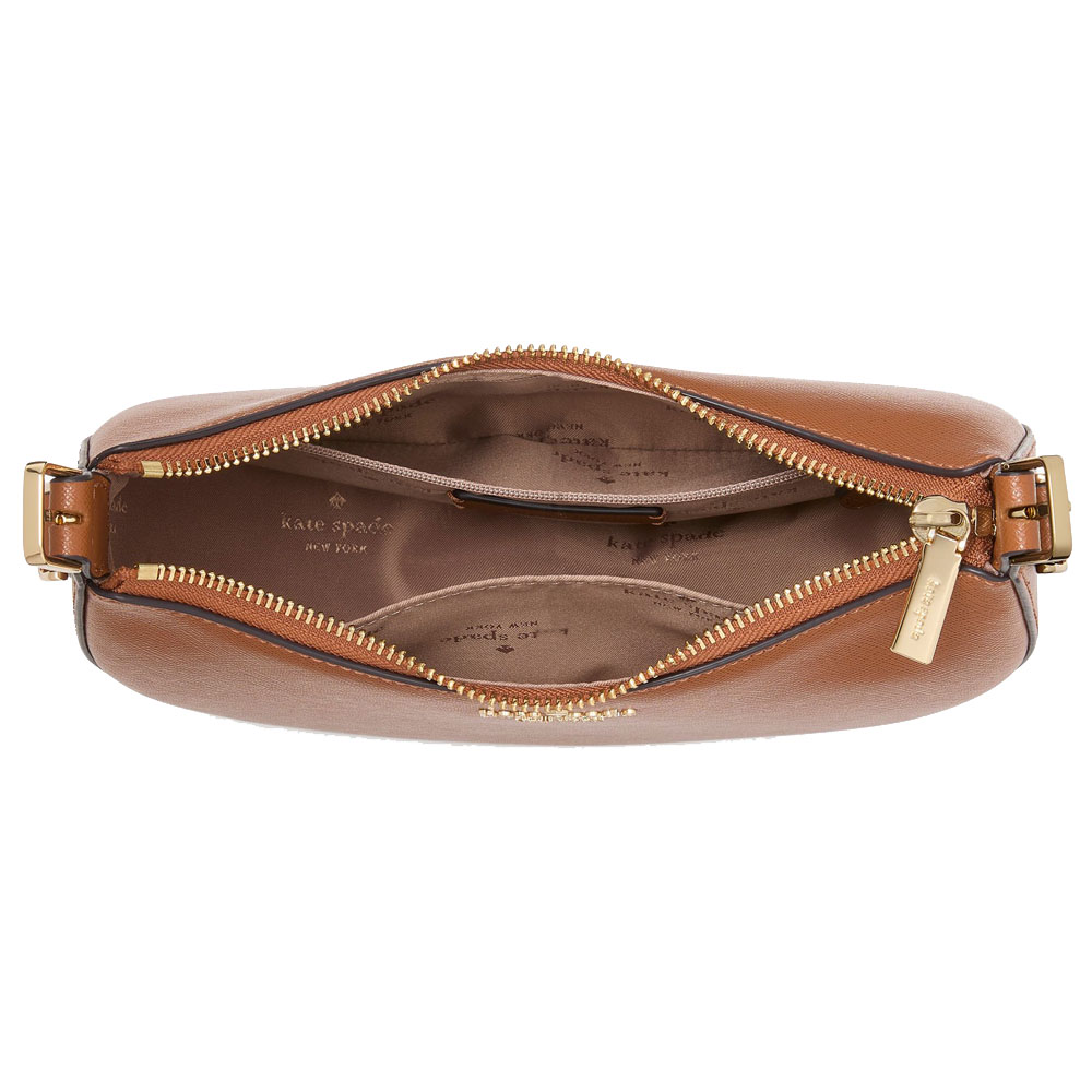 Kate Spade Madison Saffiano Leather Crescent Shoulder Bag Cavern Clay # KK949