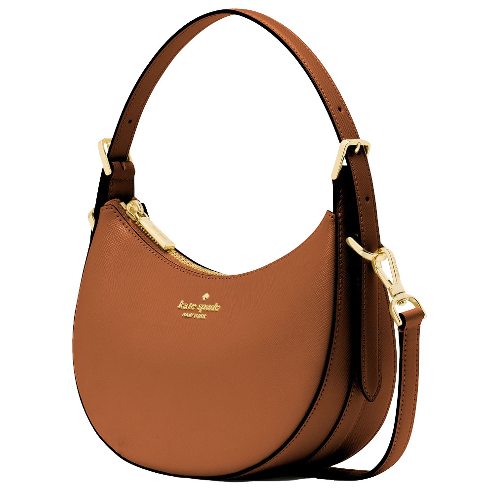 Kate Spade Madison Saffiano Leather Crescent Shoulder Bag Cavern Clay # KK949