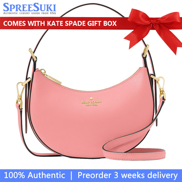 Kate Spade Madison Saffiano Leather Crescent Shoulder Bag Terracotta Tile # KK949