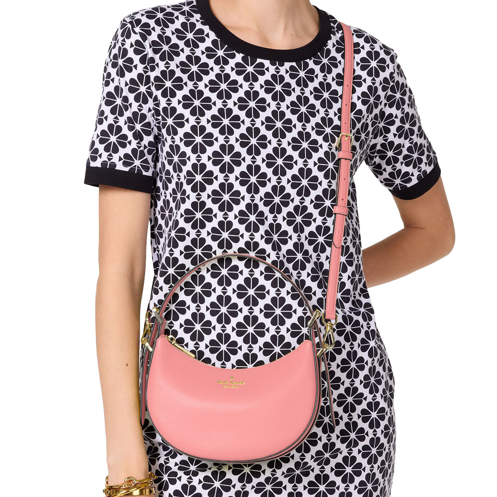 Kate Spade Madison Saffiano Leather Crescent Shoulder Bag Terracotta Tile # KK949